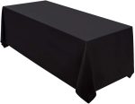 Black Tablecloth 90 x 156-inch Rectangular Polyester Table Cloth for Weddings, Banquets, or Restaurants