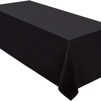 Black Tablecloth 90 x 156-inch Rectangular Polyester Table Cloth for Weddings, Banquets, or Restaurants