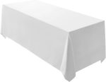 White Rectangle Tablecloth 90 x 156-inch Rectangular Polyester Table Cloth for Weddings, Banquets, or Restaurants