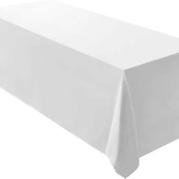 White Rectangle Tablecloth 90 x 156-inch Rectangular Polyester Table Cloth for Weddings, Banquets, or Restaurants