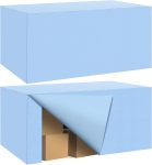 2 Pack Fitted Tablecloth for 6 Foot Rectangle Tables 72 x 30 Inch Blue Mist Table Covers Water Resistant Polyester Table Cloth for Wedding, Parties,Display, Trade Show (Blue Mist)