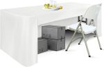 6 FT Rectangle Tablecloth Table Cover for Rectangular Tables Washable Polyester Banquet Buffet Parties Holiday Dinner Wedding Meeting White