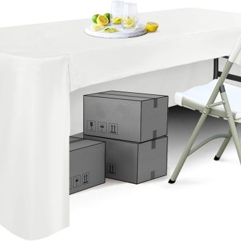 6 FT Rectangle Tablecloth Table Cover for Rectangular Tables Washable Polyester Banquet Buffet Parties Holiday Dinner Wedding Meeting White