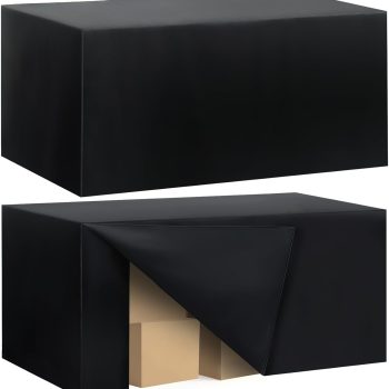 2 Pack Fitted Tablecloth for 6 Foot Rectangle Tables 72 x 30 Inch Black Table Covers Water Resistant Polyester Table Cloth for Wedding, Parties,Display, Trade Show (Black)