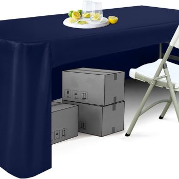 6 FT Rectangle Tablecloth Table Cover for Rectangular Tables Washable Polyester Banquet Buffet Parties Holiday Dinner Wedding Meeting Navy Blue