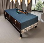 Traditional Feature Coffee Table Cover Rectangle with Embroidered Flowers.Blue Coffee Table Cloth and Tea Table Runner for Living Room,Machine Washable and Dryable(57" L x 19.7" W)