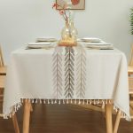 Rustic Tablecloth Cotton Linen Waterproof Tablecloths Burlap Table Cloths for Kitchen Dining Cloth Table Cloth for Rectangle Tables Wine Leaf Rectangle,55''x70'',4-6 Seats